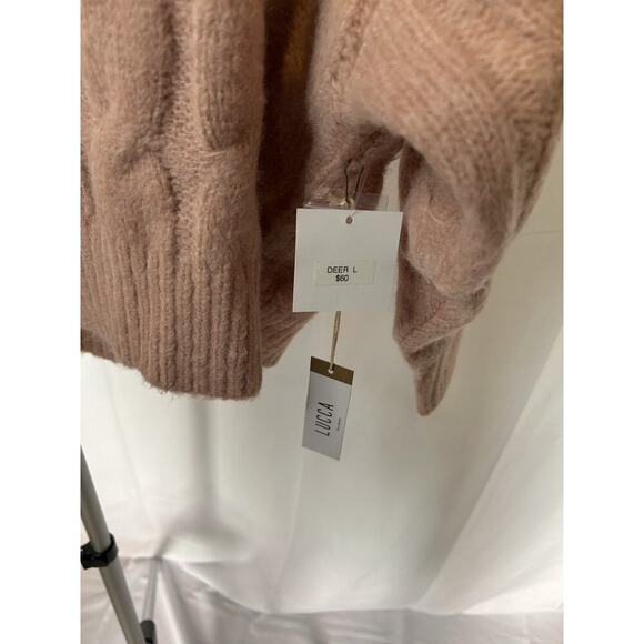 Lucca Women’s Button Up Sweater Peach/pink Size L - New With Tags. NWT - Picture 5 of 11